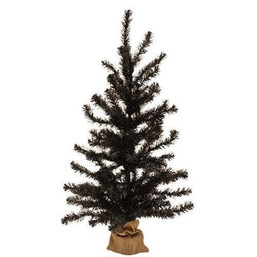 Black Tree w Burlap Base 3ft - The Fox Decor